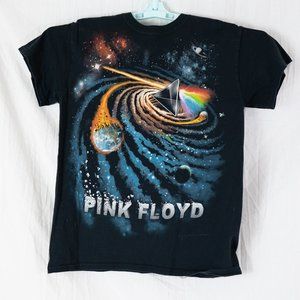 Liquid Blue Pink Floyd T Shirt Mens S Black Short Sleeve Dark Side Moon Space